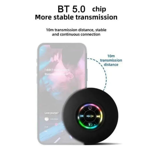 Waterproof Bluetooth Wireless Shower Speaker Bathroom Speaker LED Light Portable