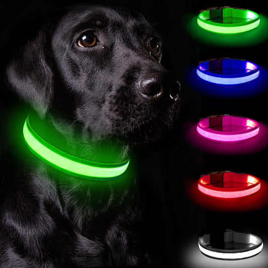 Light Up Dog Collar - Dog Collar Lights For The Dark Night, Adjustable Flashing Dog Collar Rechargeable, LED Dog Collar With 3 Flash Modes For Large, Medium And Small Dogs