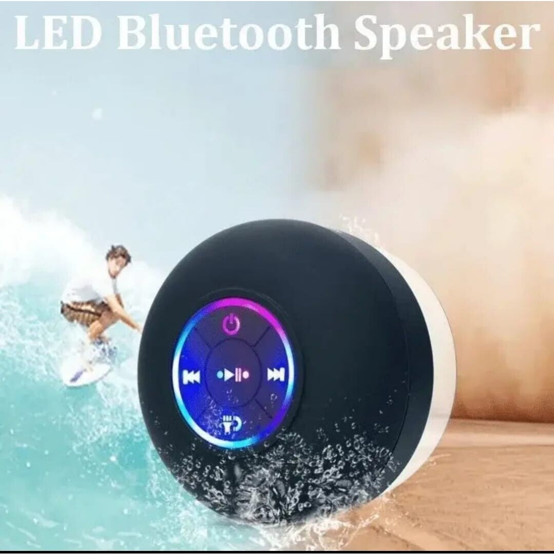 Waterproof Bluetooth Wireless Shower Speaker Bathroom Speaker LED Light Portable