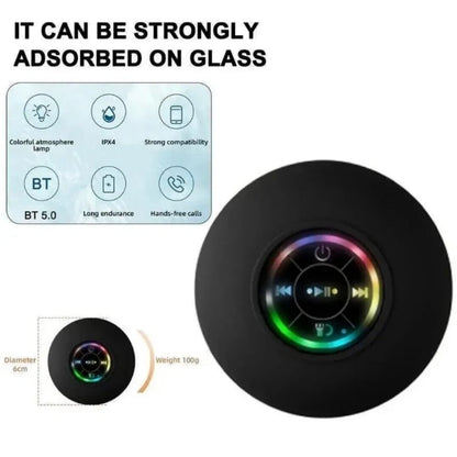 Waterproof Bluetooth Wireless Shower Speaker Bathroom Speaker LED Light Portable